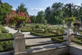 Rose garden in Royal garden of Wilanow Palace Royalty Free Stock Photo